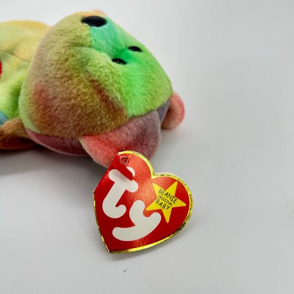 TY Beanie Buddies Peace Bear Beanie Baby 9in Tie Dye Retired 1996 Plush NEW - Picture 6 of 8